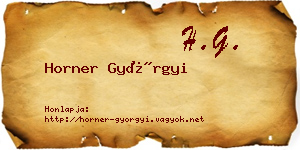 Horner Györgyi névjegykártya